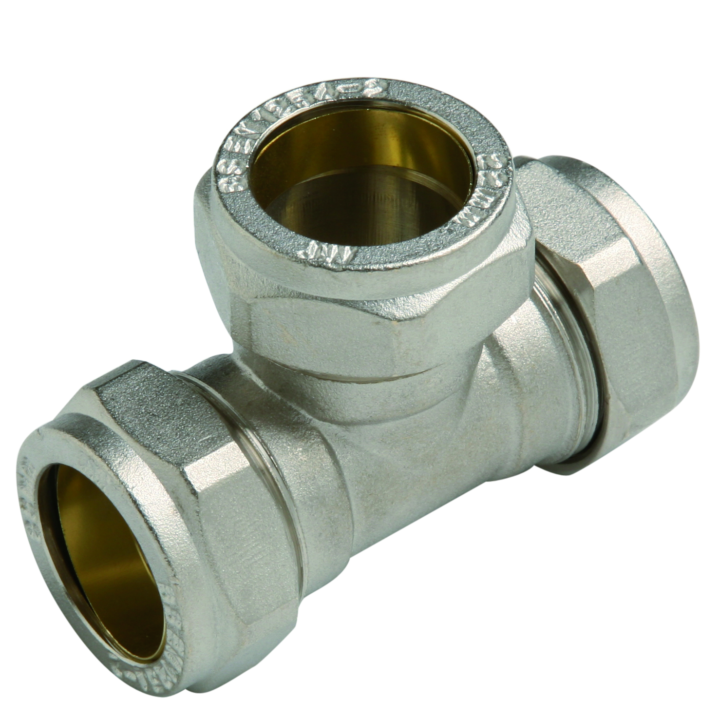 Equal Tee Nickel-Plated Brass Compression