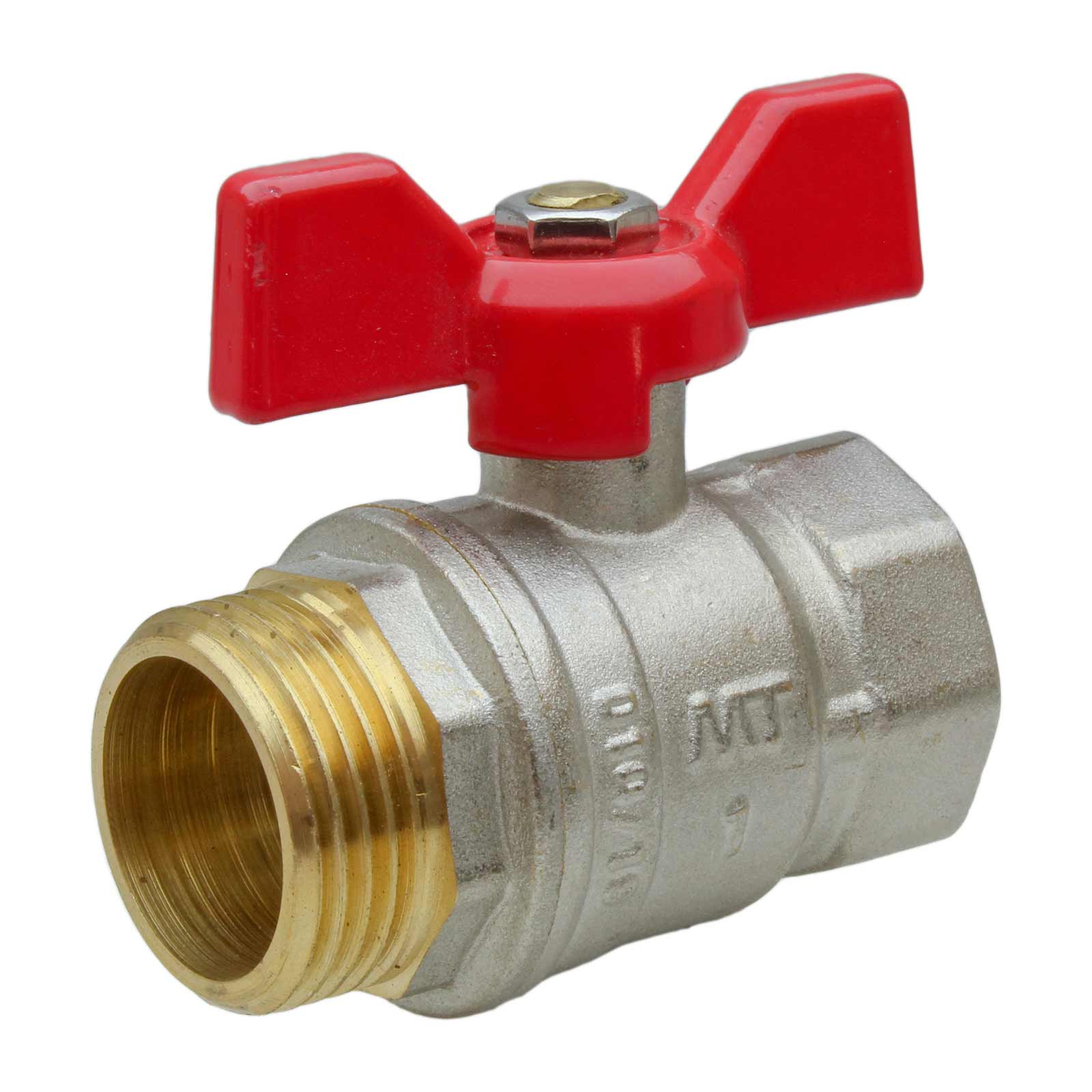 M-F Ball Valve PN-25 with Red Butterfly Handle 3/4"