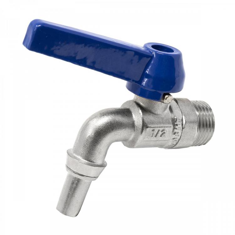 Brass Barrel Ball Valve PN16 With Blue Handle