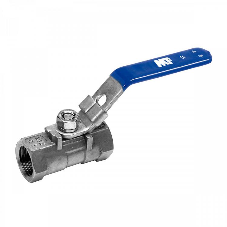 One-Piece Stainless Steel Ball Valve F-F Threaded End Blue H