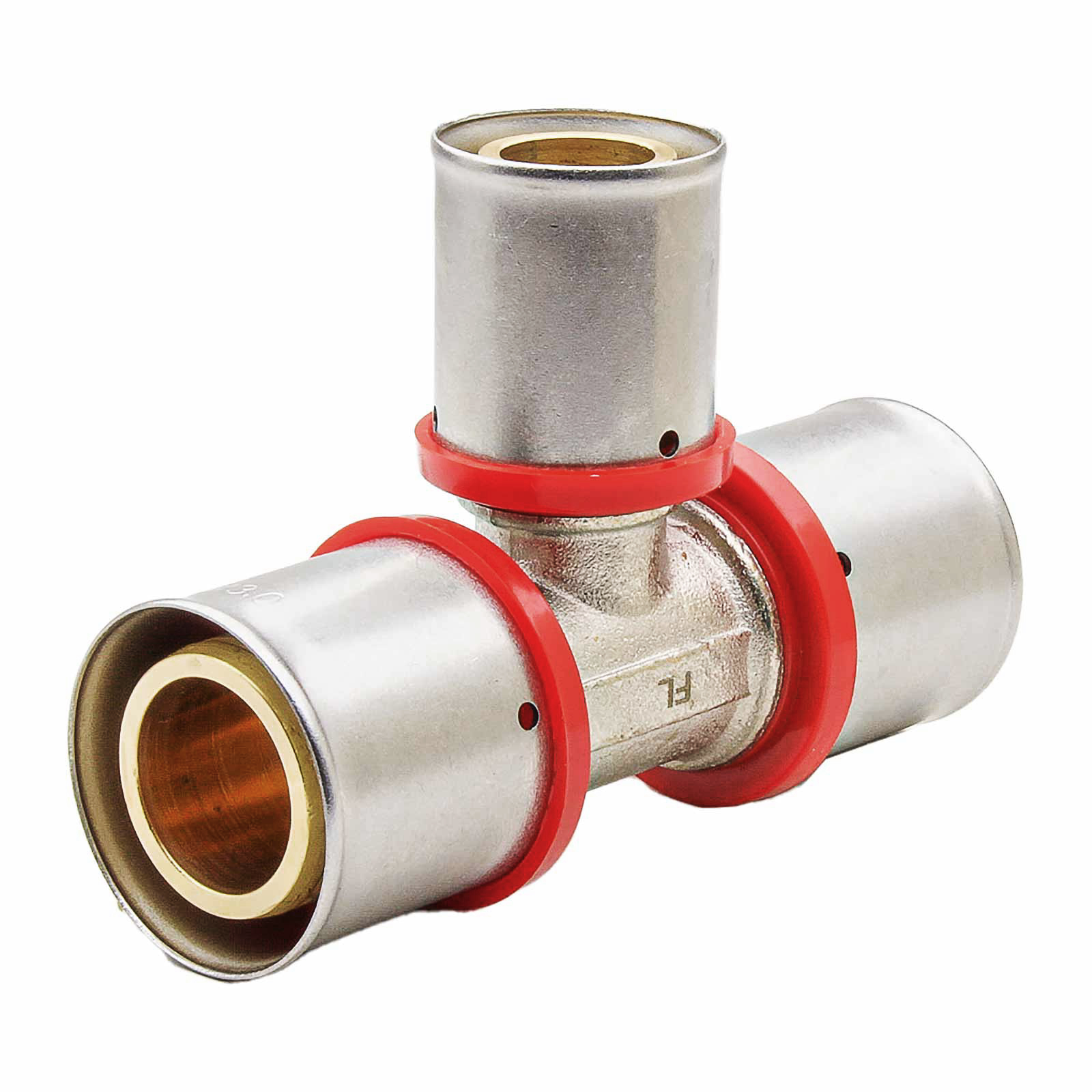 Reducing Tee Multilayer Press Fitting U Profile Red