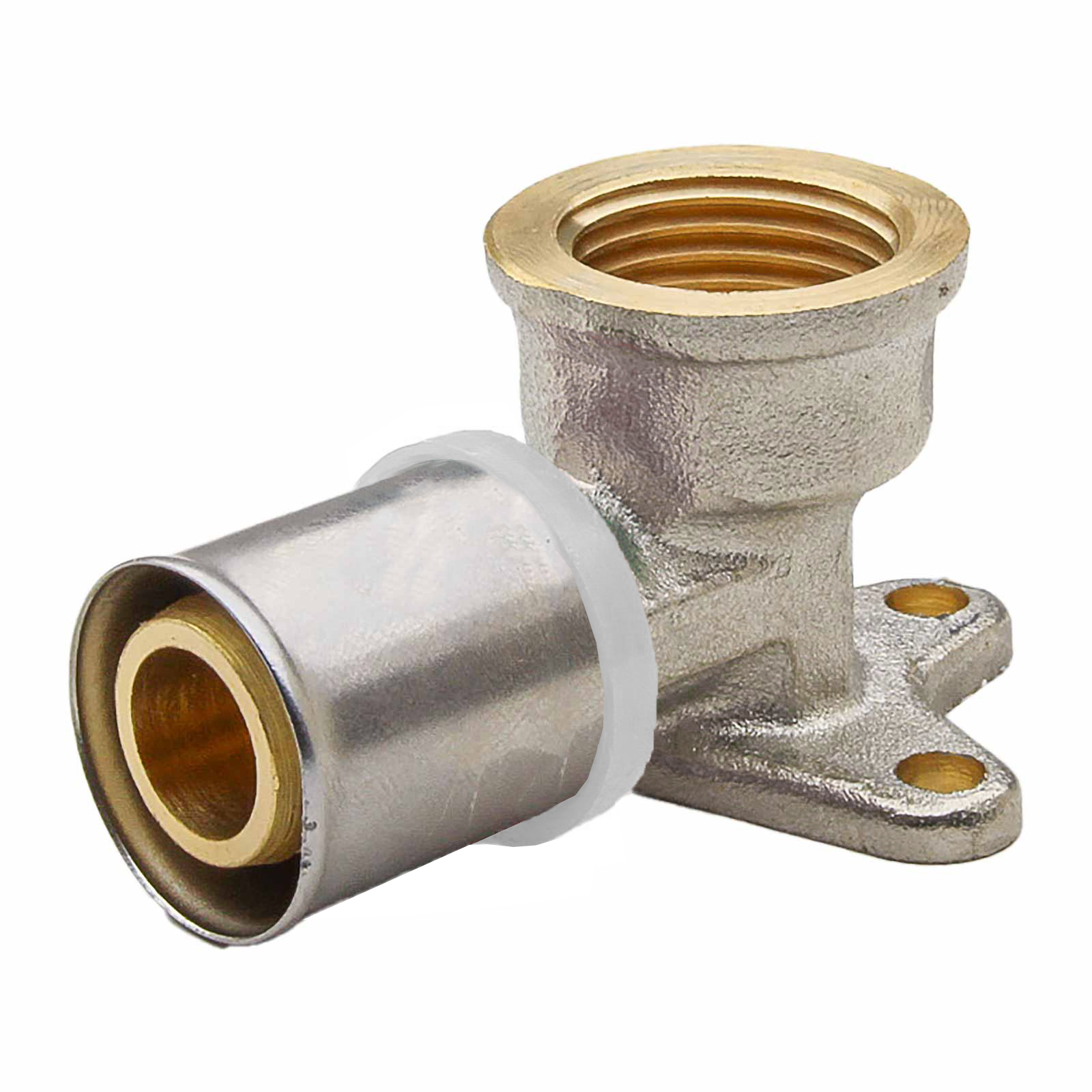 Wall Plated Elbow Multilayer Press Fitting U Profile White