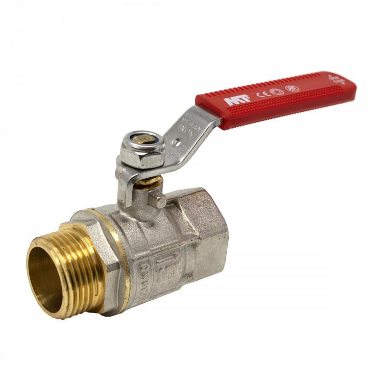 M-F Ball Valve PN-30 Erg. Red Stainless Steel Handle 3/4”