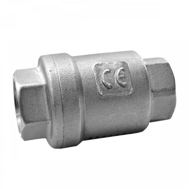 Two-Piece Spring Vertical Check Threaded Stainless Steel Val