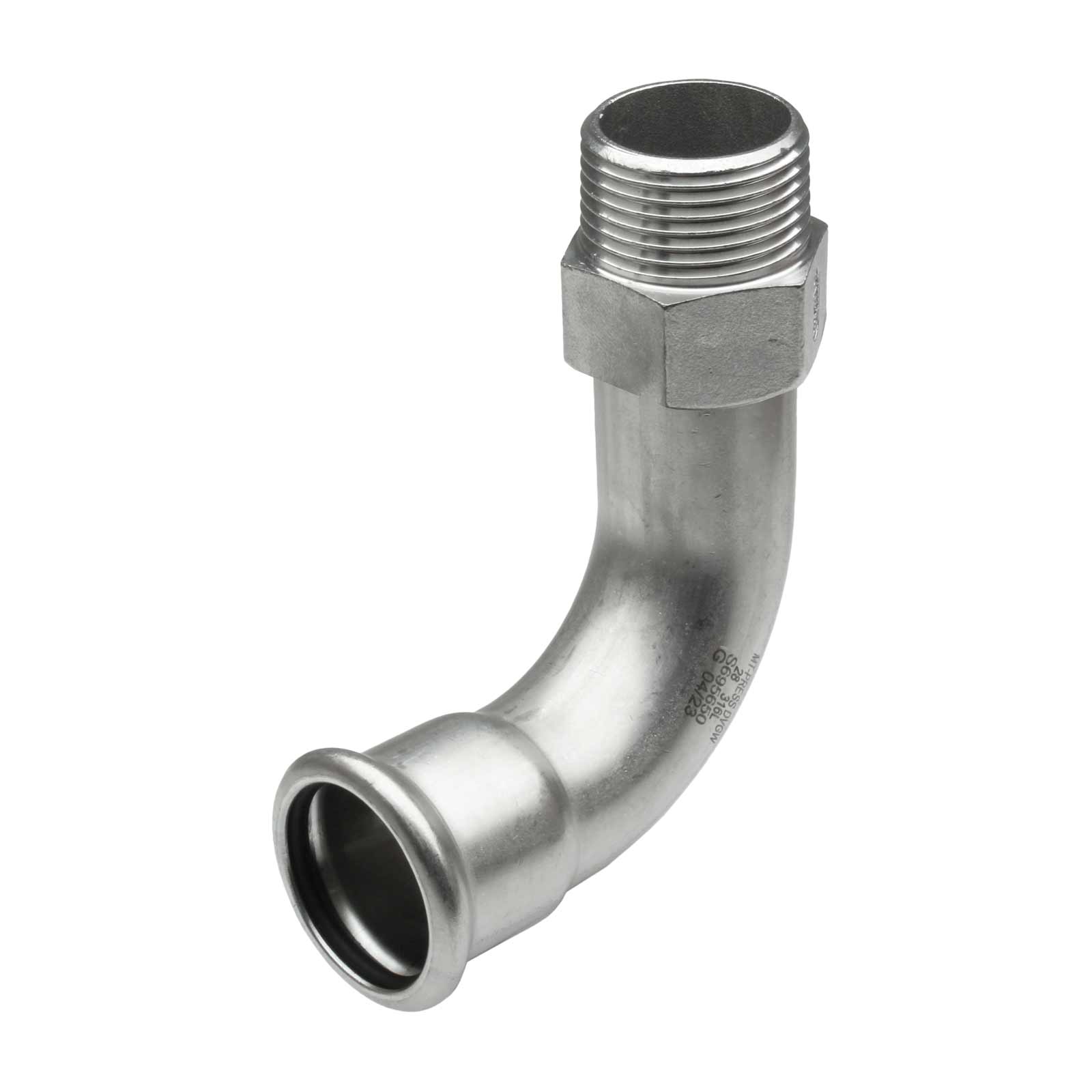 Male 90º Long Sweep Bend Stainless Steel MT-Press