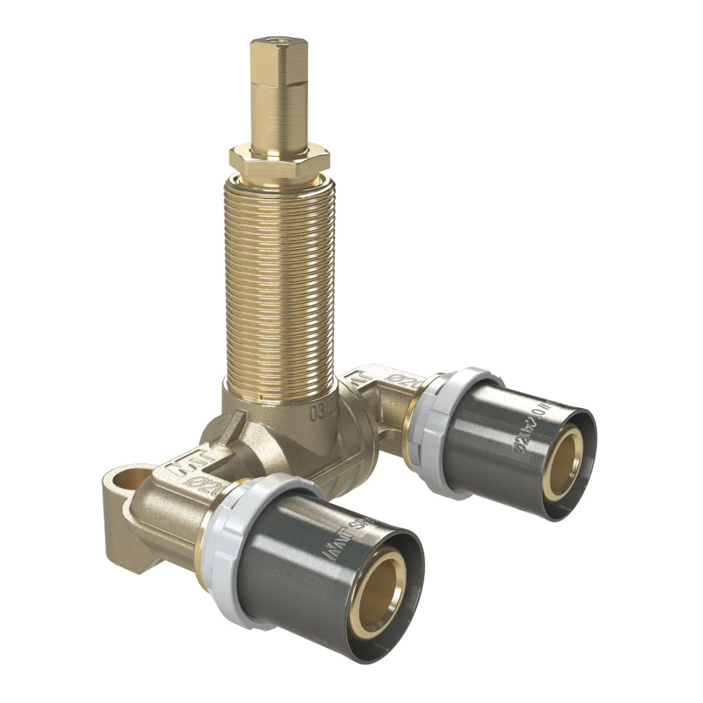 Long Neck PN30 Brass Ball Valve U Type With Multilayer Press