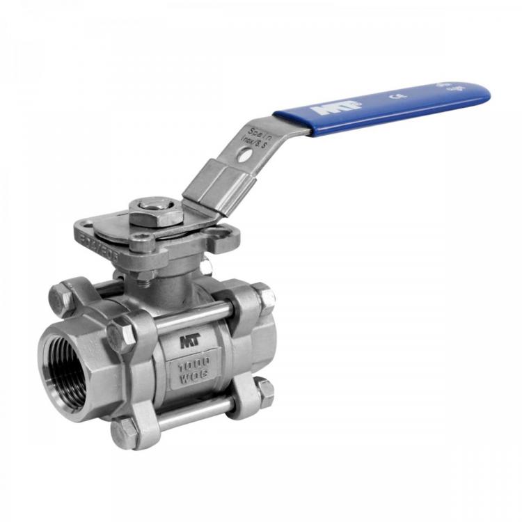 Three-Piece Stainless Steel Ball Valve F-F Threaded End With