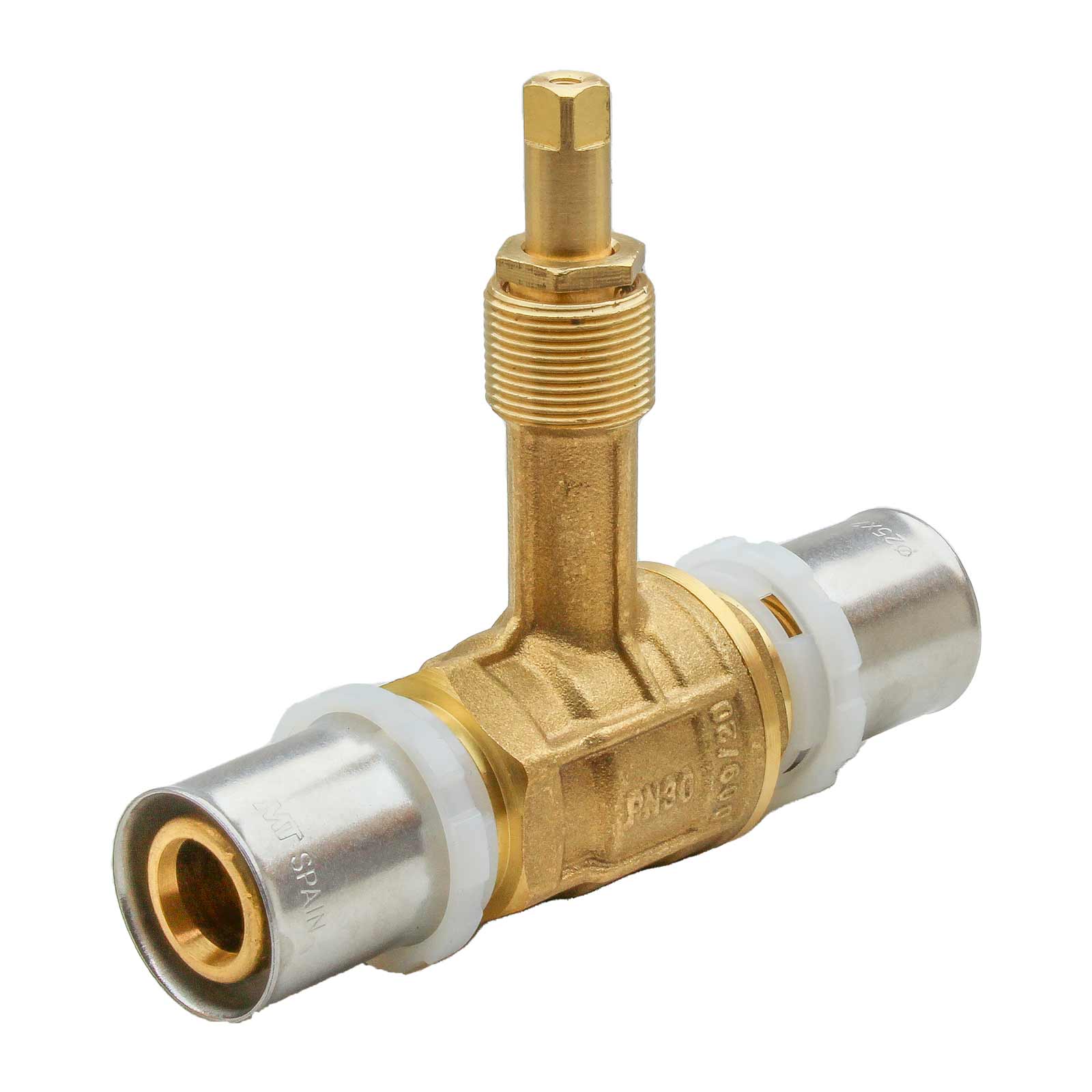 Long Neck PN30 Brass Ball Valve With Multilayer Press Connec