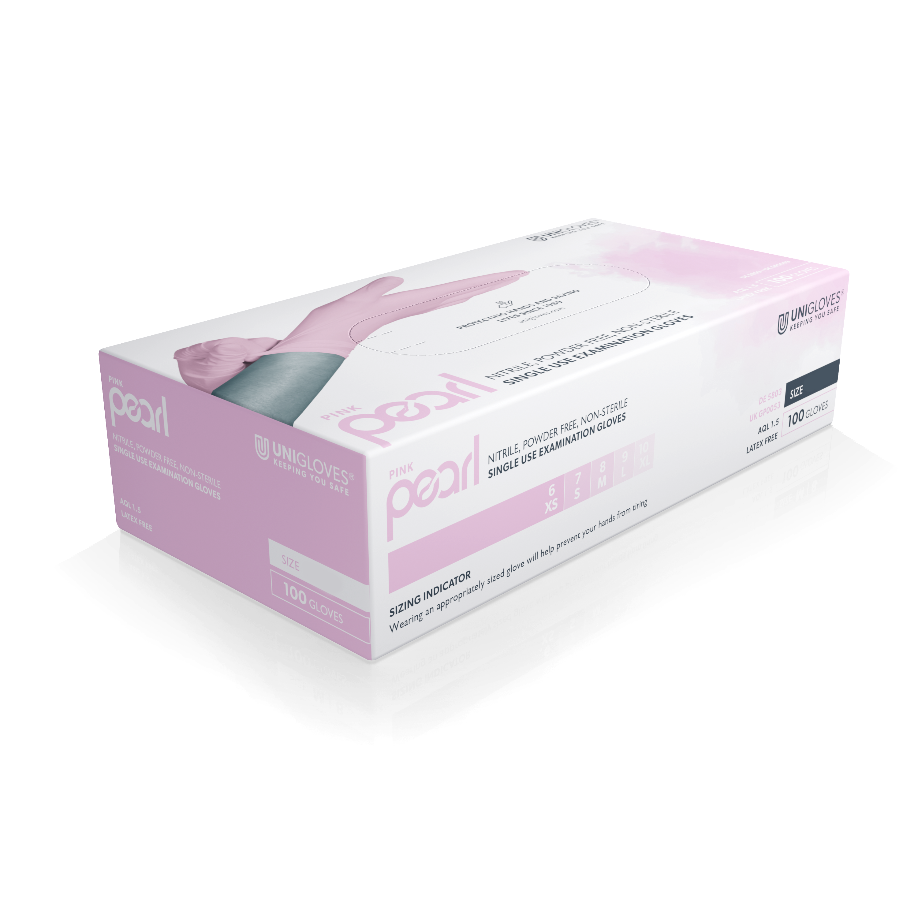 Guanti Monouso Nitrile Rosa Unigloves Pearl ColorLine - Taglia M, Senza Lattice E Polvere, Per Uso Professionale E Alimentare