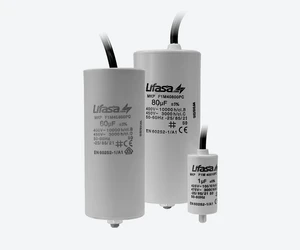 Kondensatory silnika z przewodem w oplocie