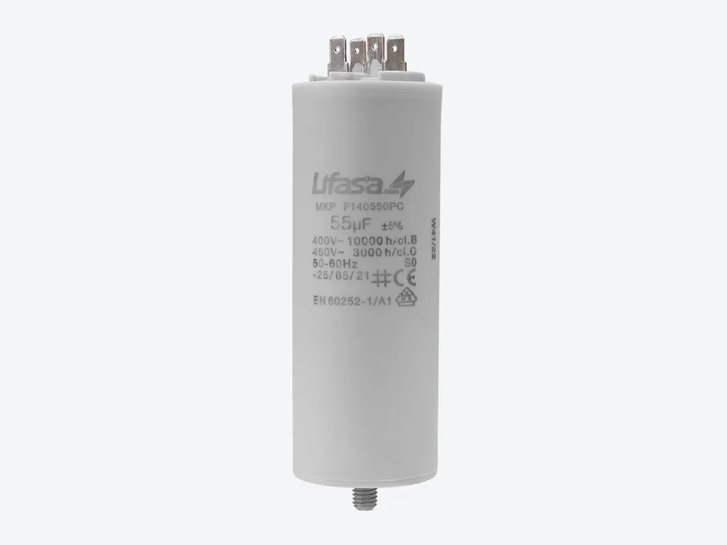 Condensador de motor con faston doble