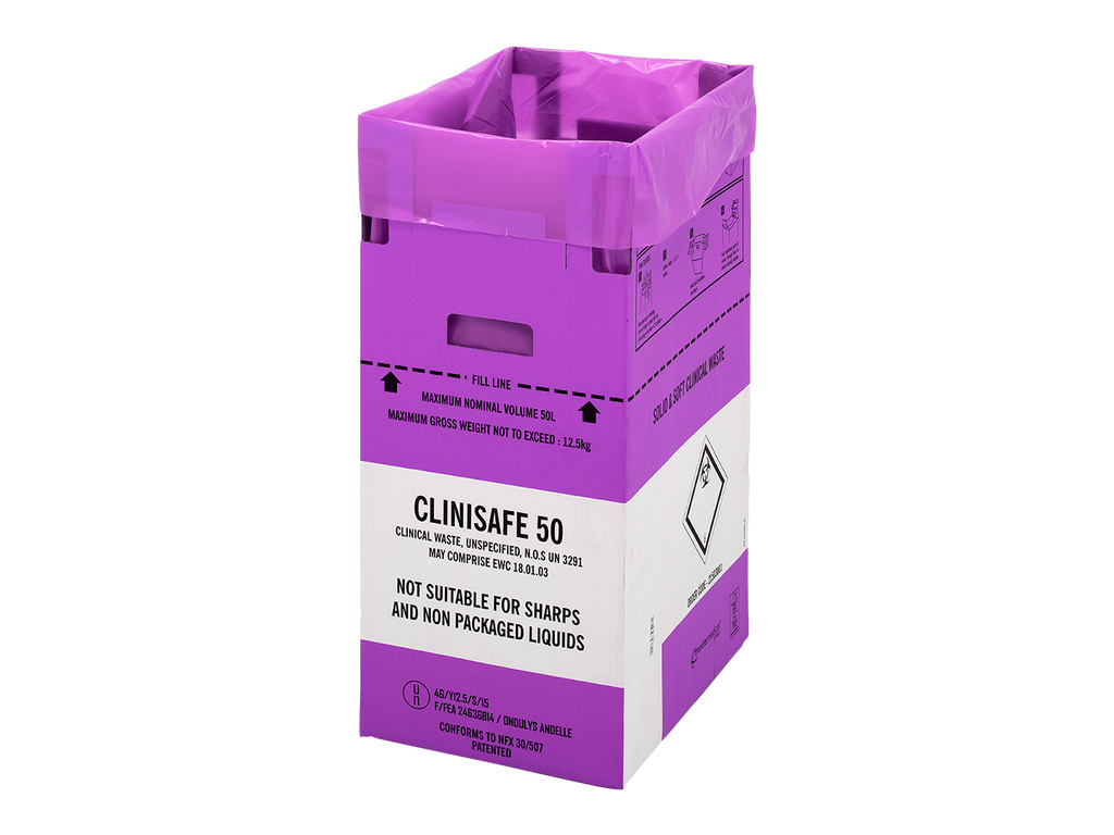 50L Purple  Clinisafe® Low Cardboard Carton Image