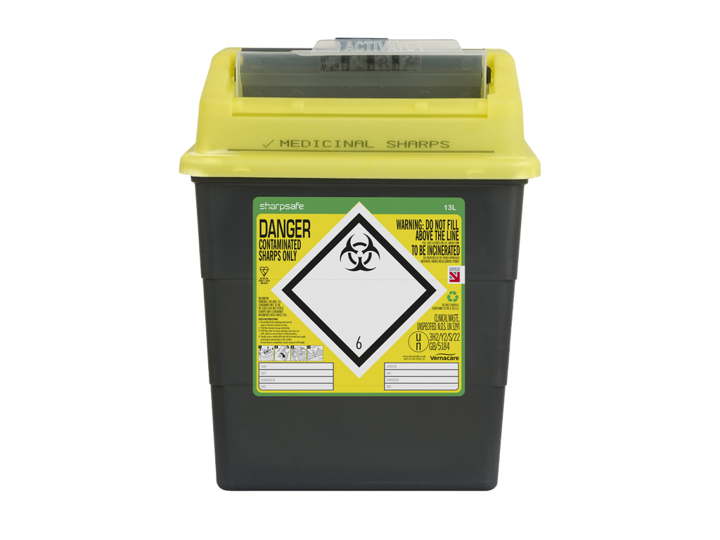 Sharpsafe® 13L Yellow-Lidded Container Image