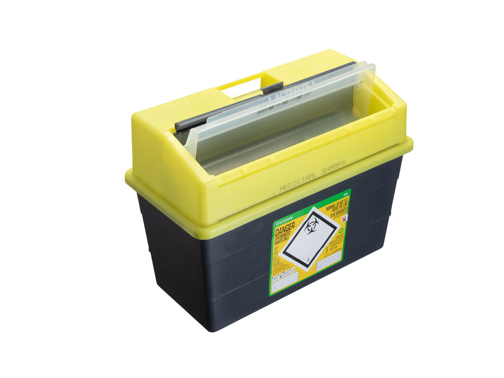 Sharpsafe® 24L Yellow--Lidded Container (Protected Access) Image