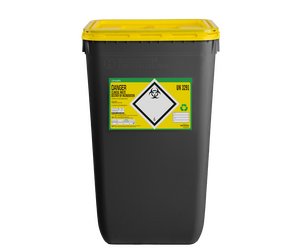 Clinisafe® 60L Grey UK Yellow Lid Flat Lid Image