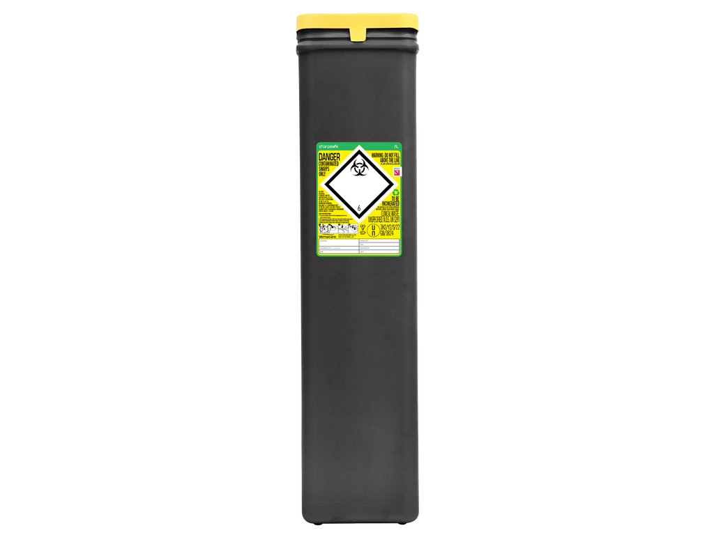 Sharpsafe® 7.5L Yellow-Lidded Container  (Protected Access) Image