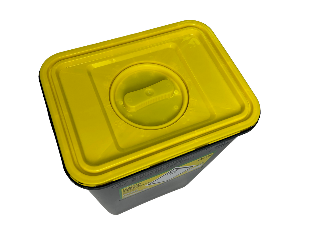 50L Yellow Clinisafe® Plastic Container, Porthole Lid Image