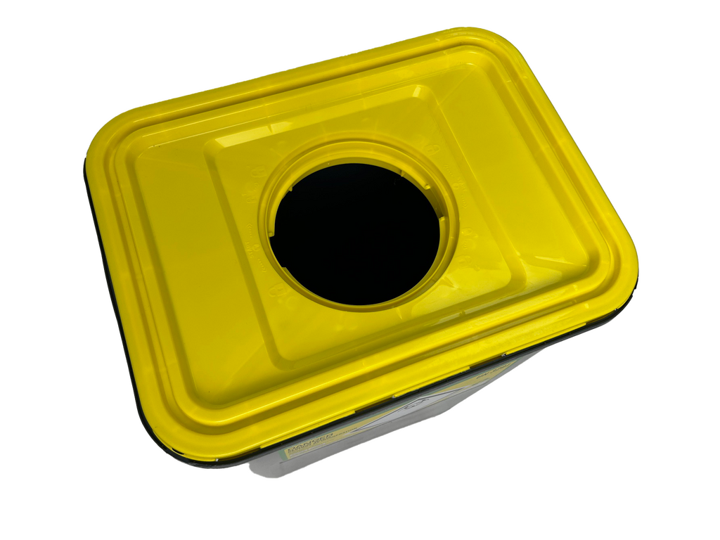 50L Yellow Clinisafe® Plastic Container, Porthole Lid Image