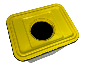 50L Yellow Clinisafe® Plastic Container, Porthole Lid Image