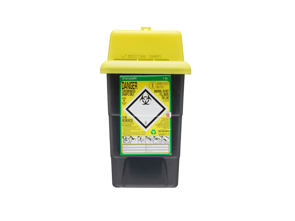 Sharpsafe® 1.8L Yellow-Lidded Container Image