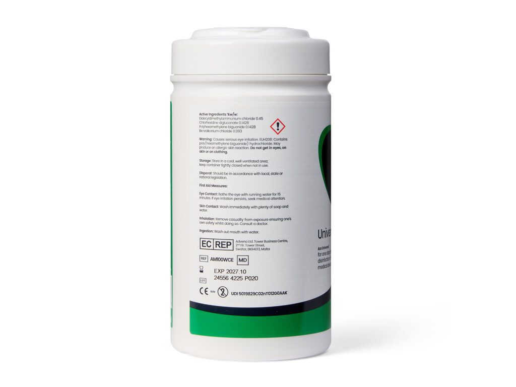 Azo® Universal Cleaning & Disinfectant Wipes CE - 100 Wipes Image
