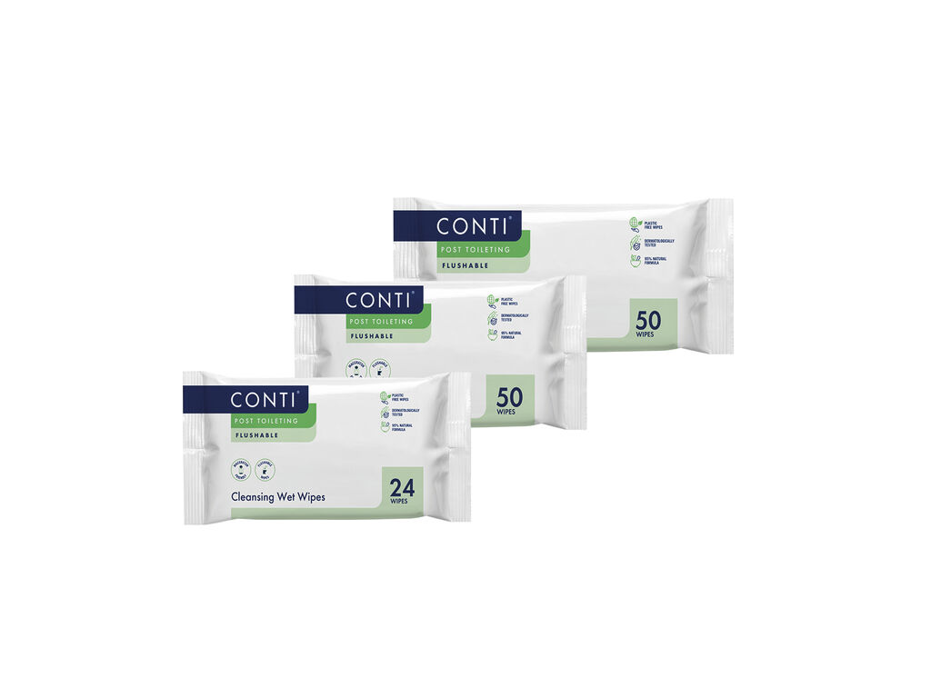 Conti® Post Toileting Wet Wipes - 24 Pack Image