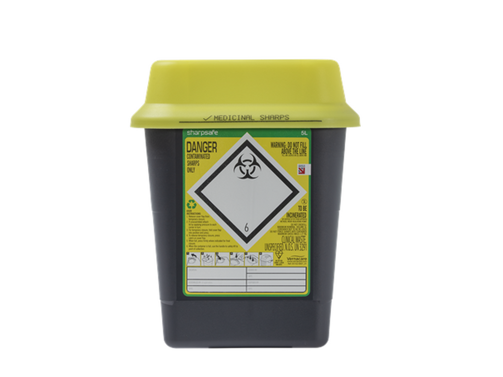 Sharpsafe® 5L Recycled UK Yellow Lid Image