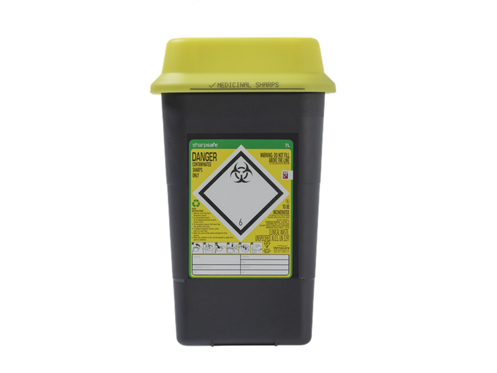 Sharpsafe® 7L Wide Recycled UK Yellow Lid Image