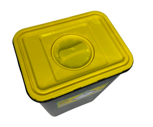 50L Yellow Clinisafe® Plastic Container, Porthole Lid Image
