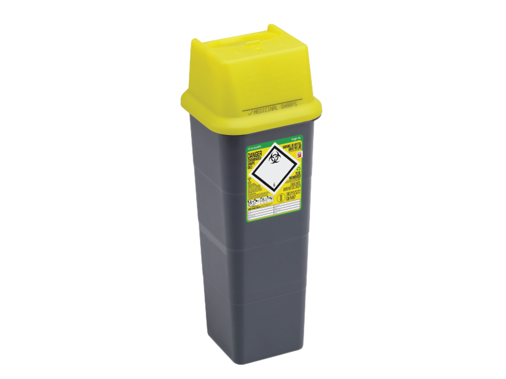 Sharpsafe® High 9L Yellow-Lidded Container Image