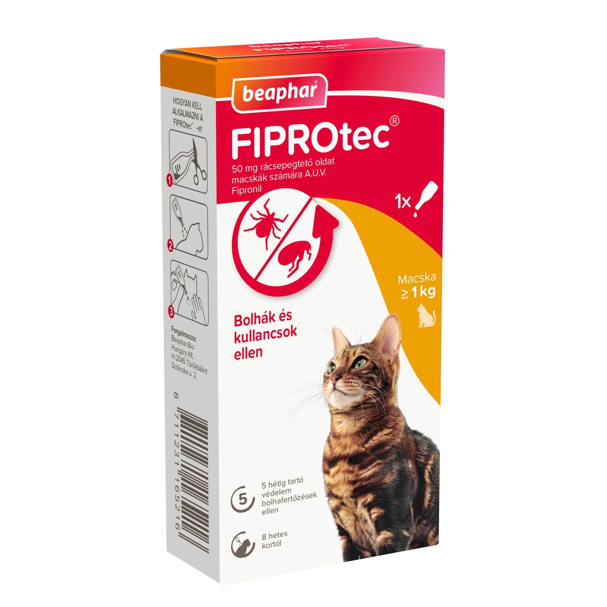 FIPROtec® Cat (1x) bolha- és kullancsirtó spot-on macskáknak