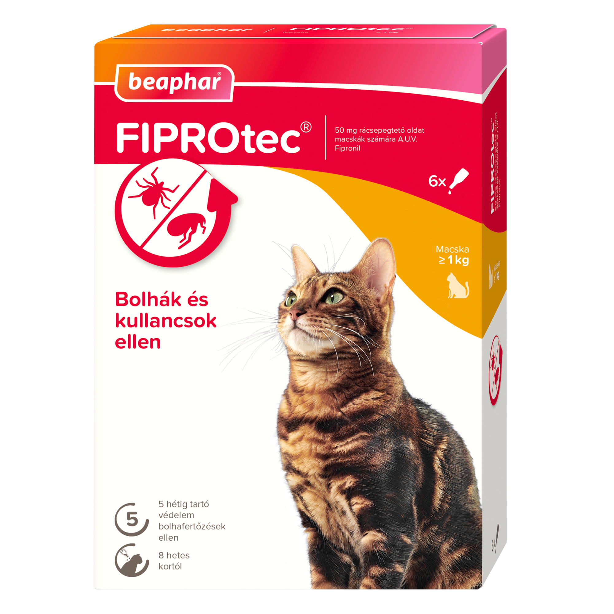 FIPROtec® Cat (6x) bolha- és kullancsirtó spot-on macskáknak
