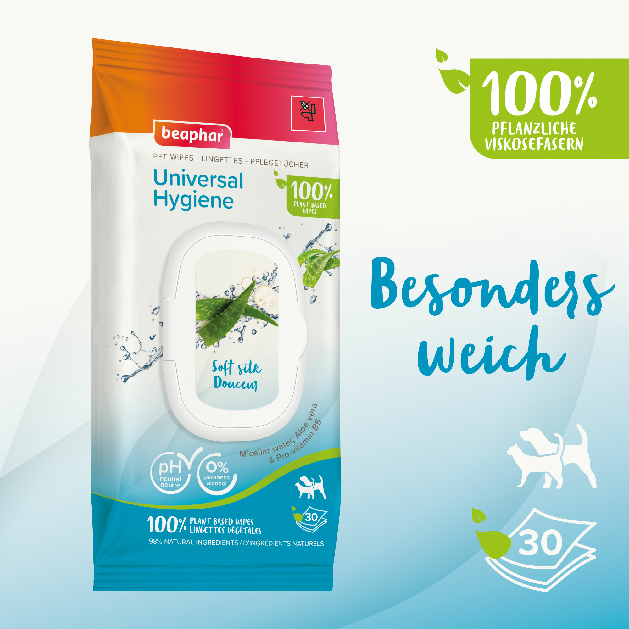 Beaphar Pflegetücher Universal Hygiene, 30 St.