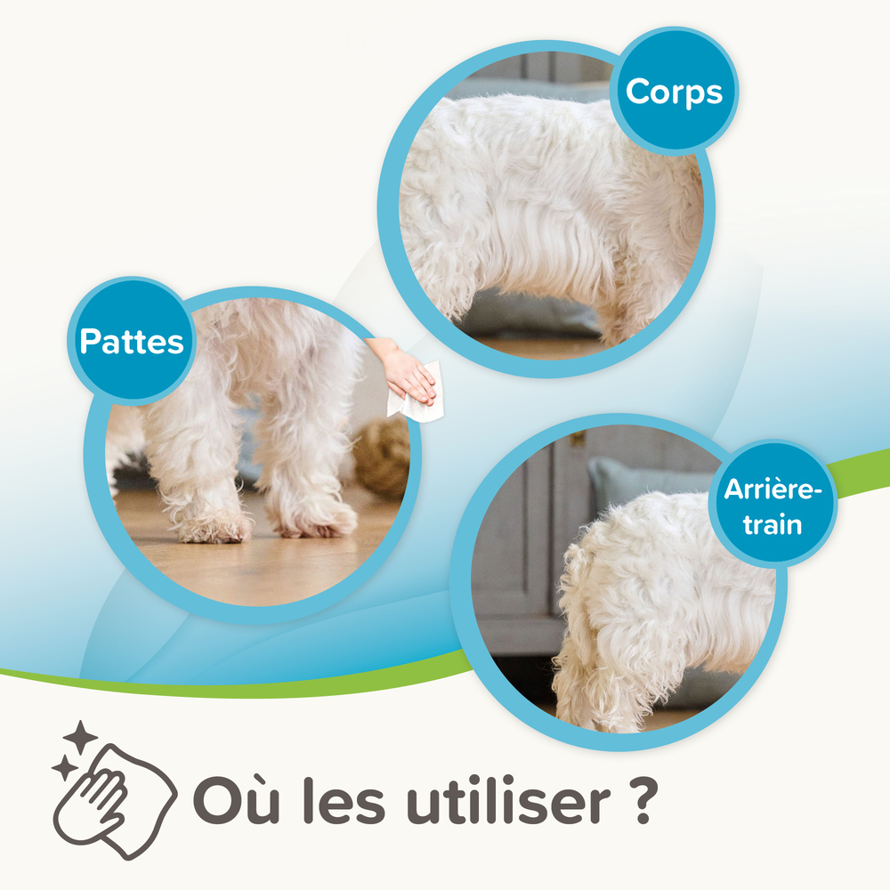 Lingettes nettoyantes Universelles pour chien et chat x30
