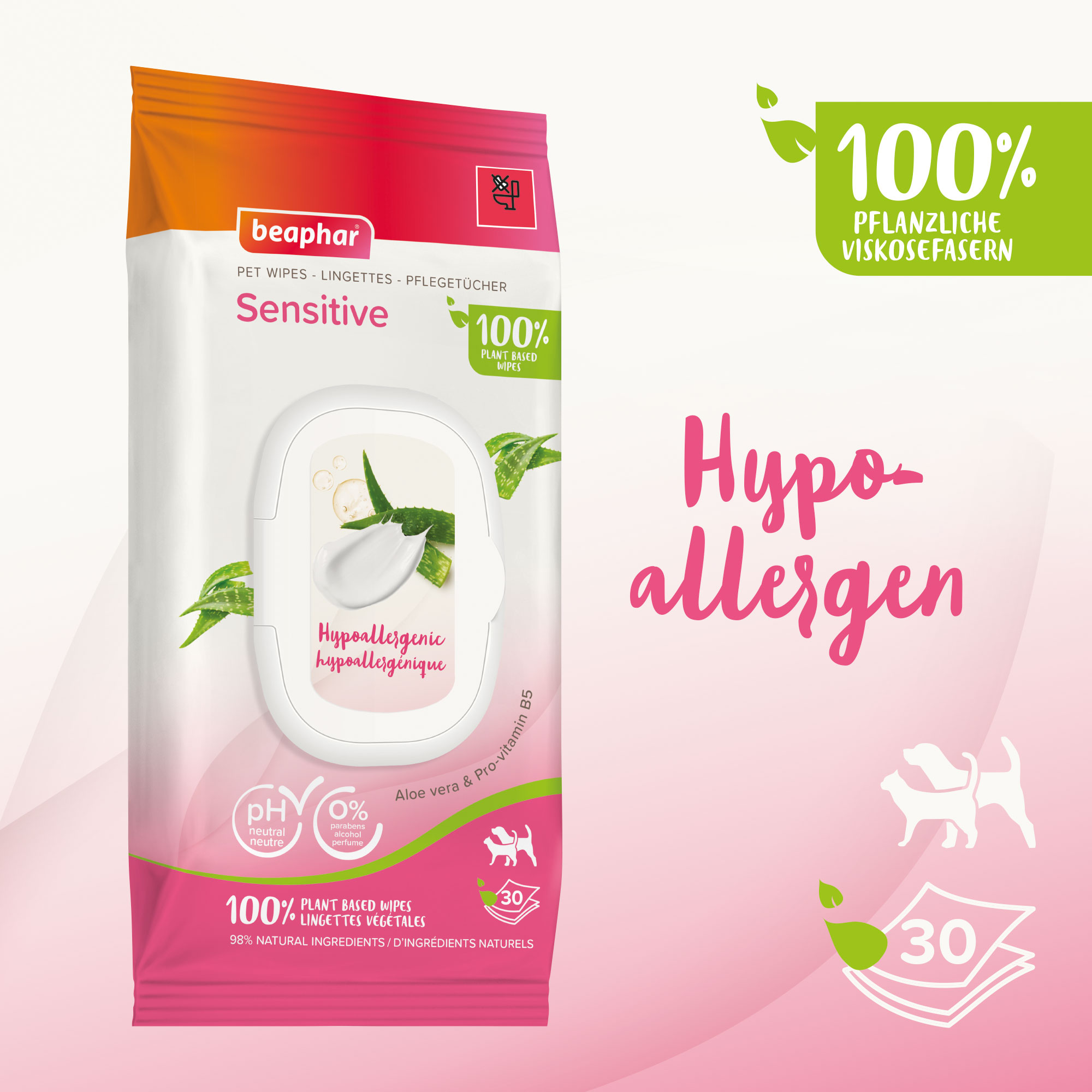 Beaphar Pflegetücher Sensitive, 30 St.