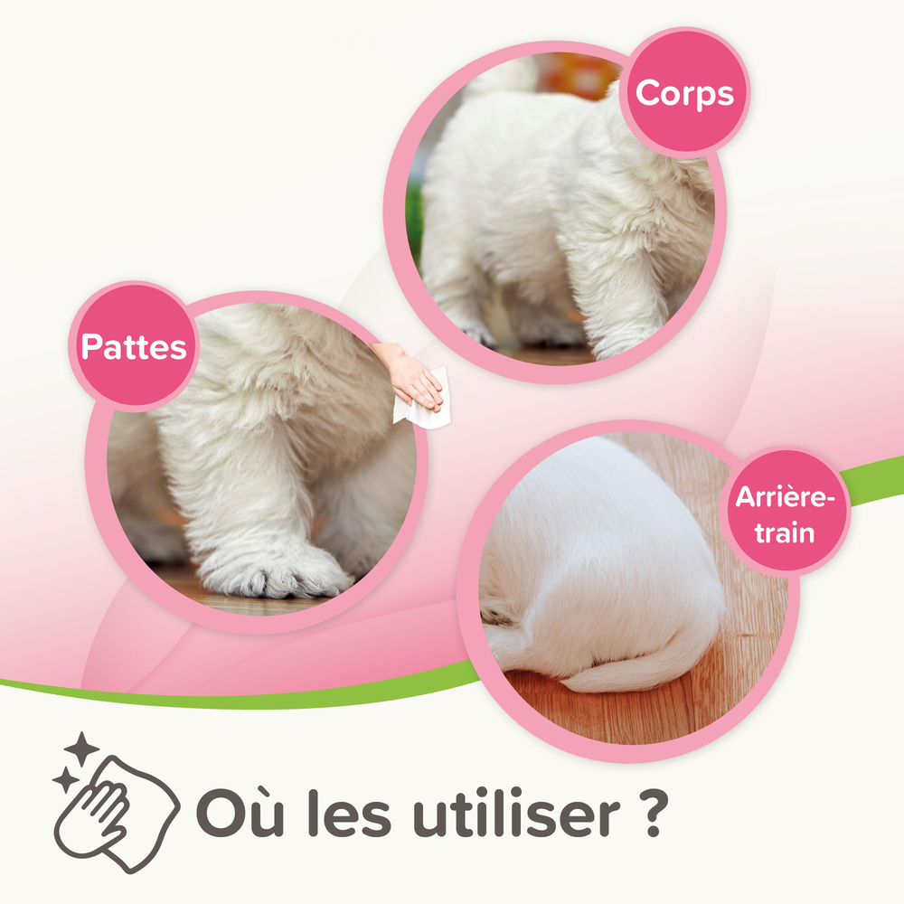 Lingettes nettoyantes Sensitives pour chien et chat x30