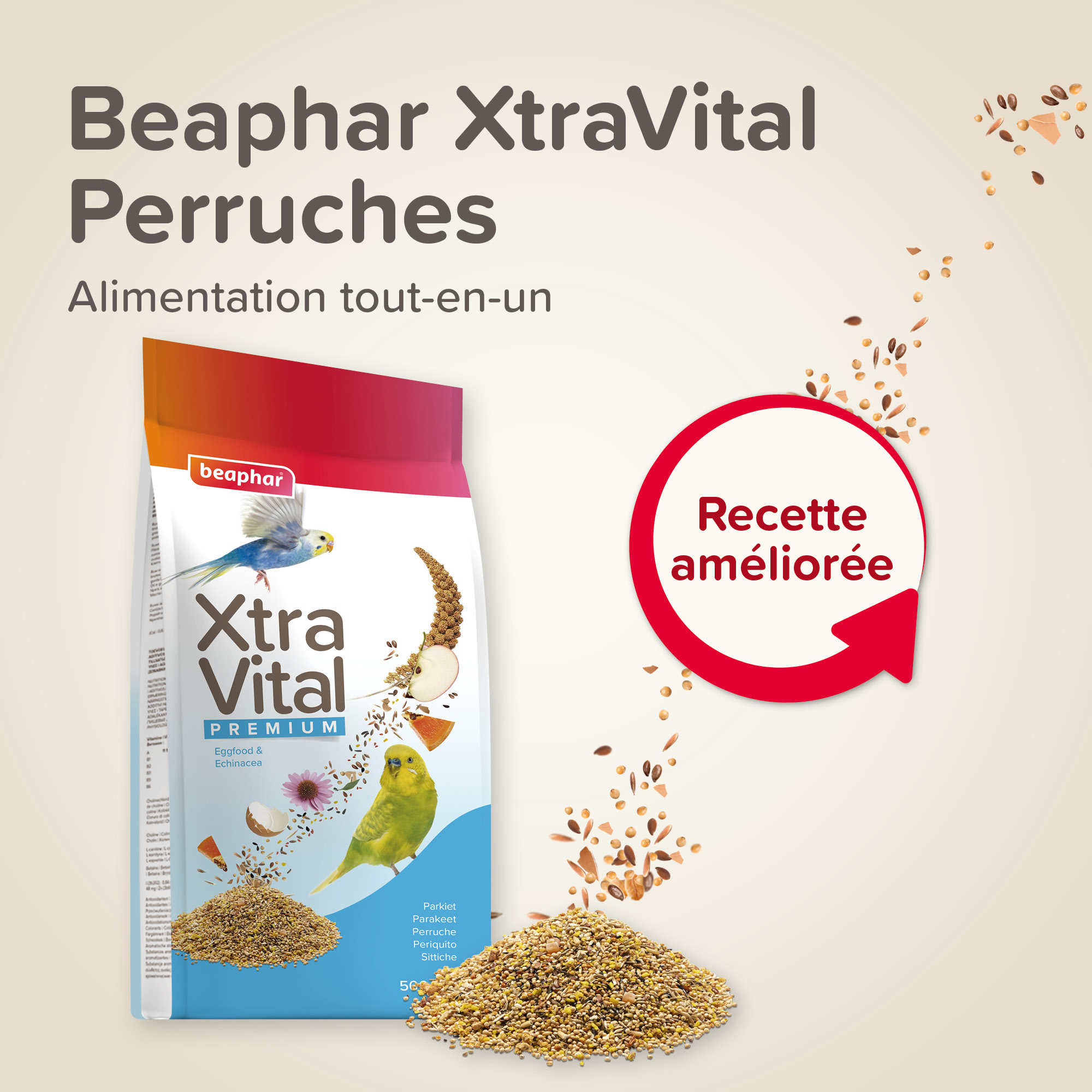 XtraVital Alimentation complète pour Perruches - 500 g