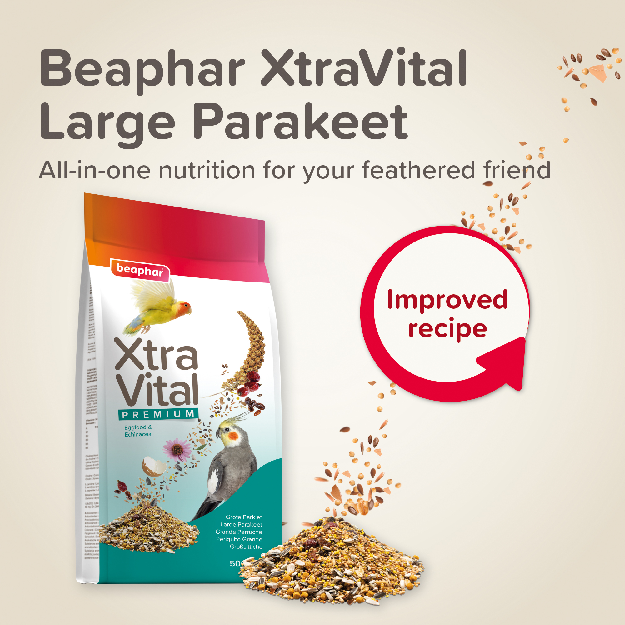 XtraVital Large Parakeet Complete Bird Food - 500 g