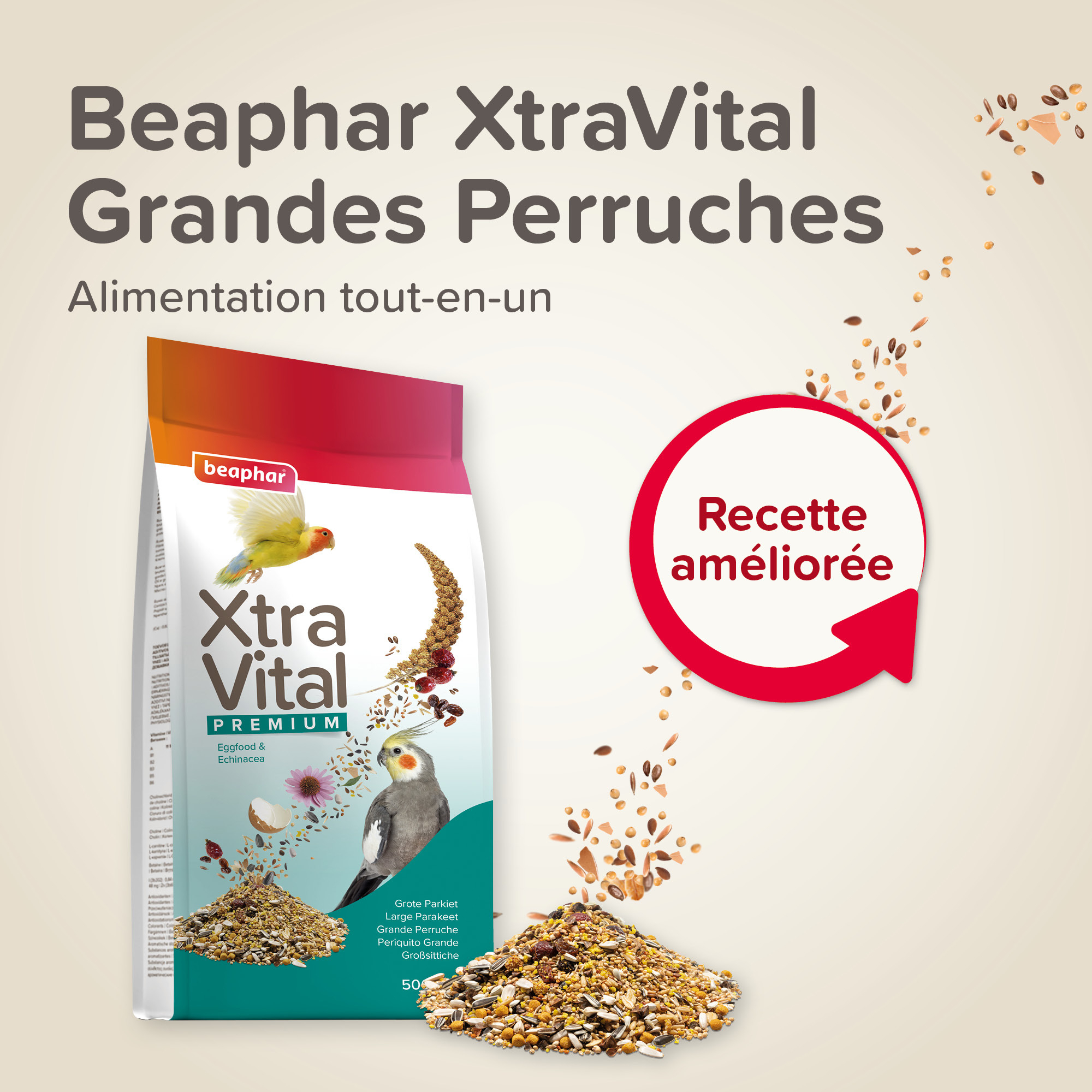 XtraVital Alimentation complète pour Grandes Perruches - 500 g