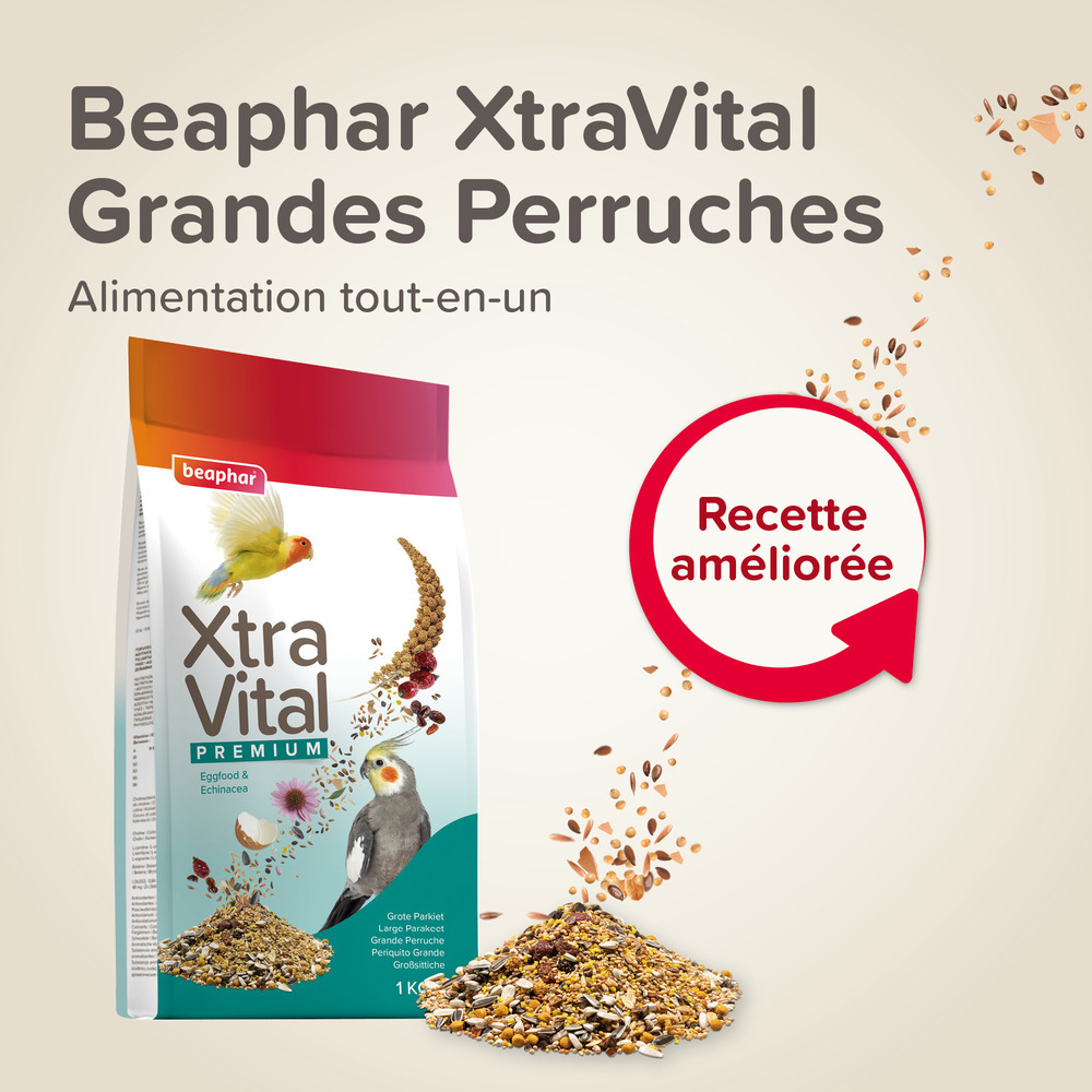 XtraVital Alimentation complète pour Grandes Perruches - 1 kg