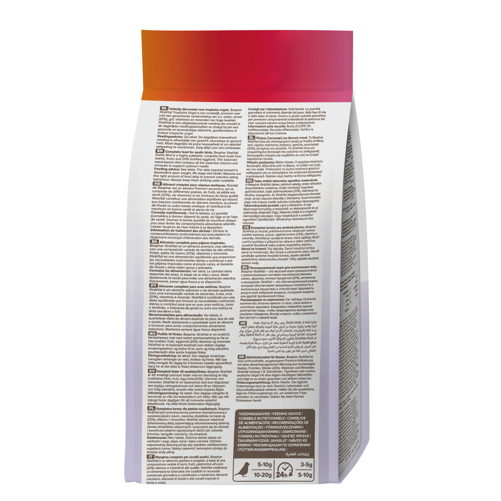 XtraVital Alimentation complète pour Oiseaux Exotiques - 500 g