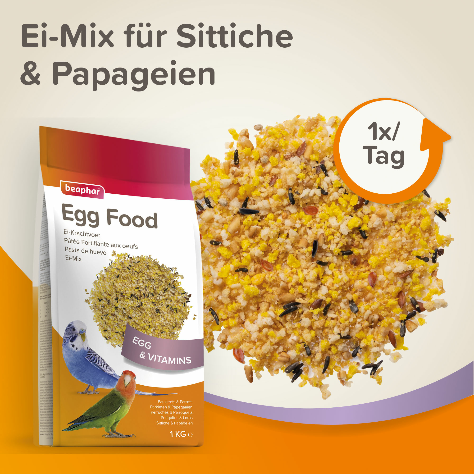 Beaphar Ei-Mix für Sittiche & Papageien, 1kg