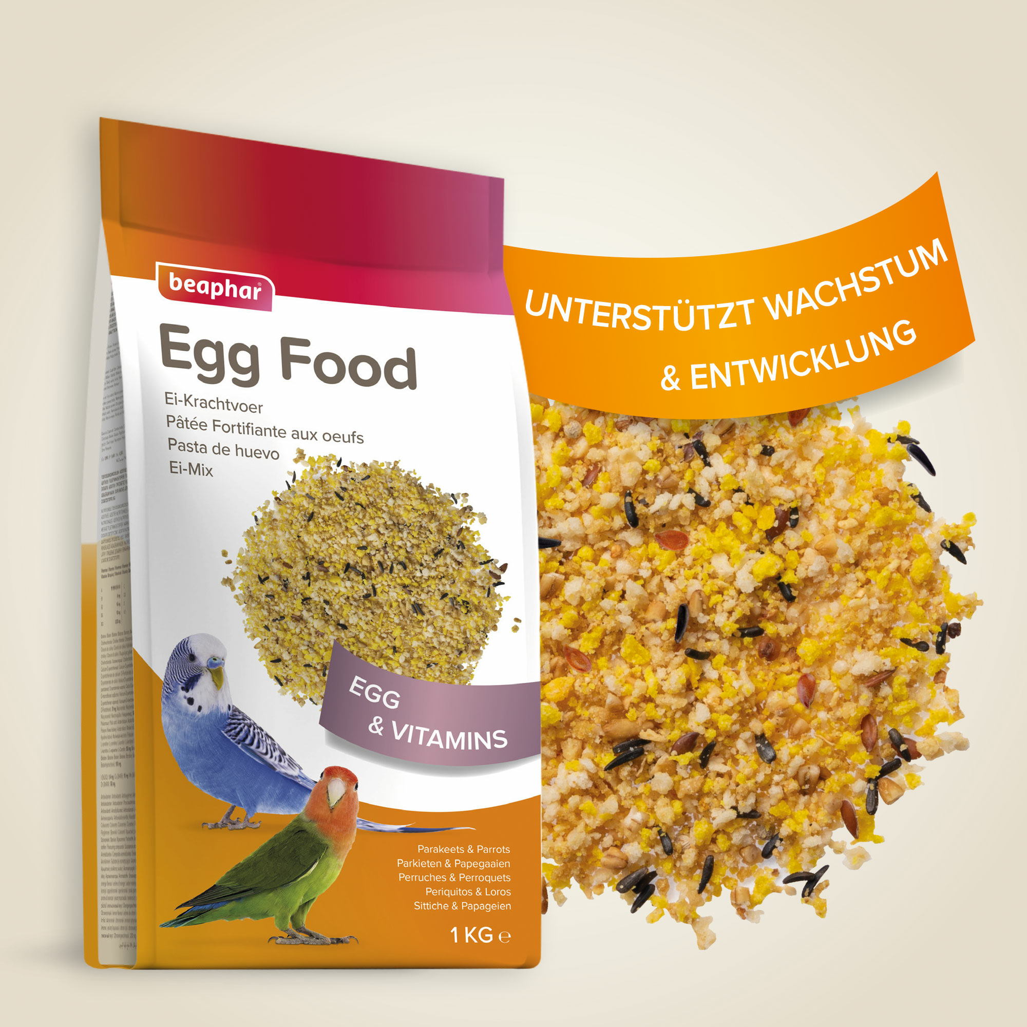 Beaphar Ei-Mix für Sittiche & Papageien, 1kg