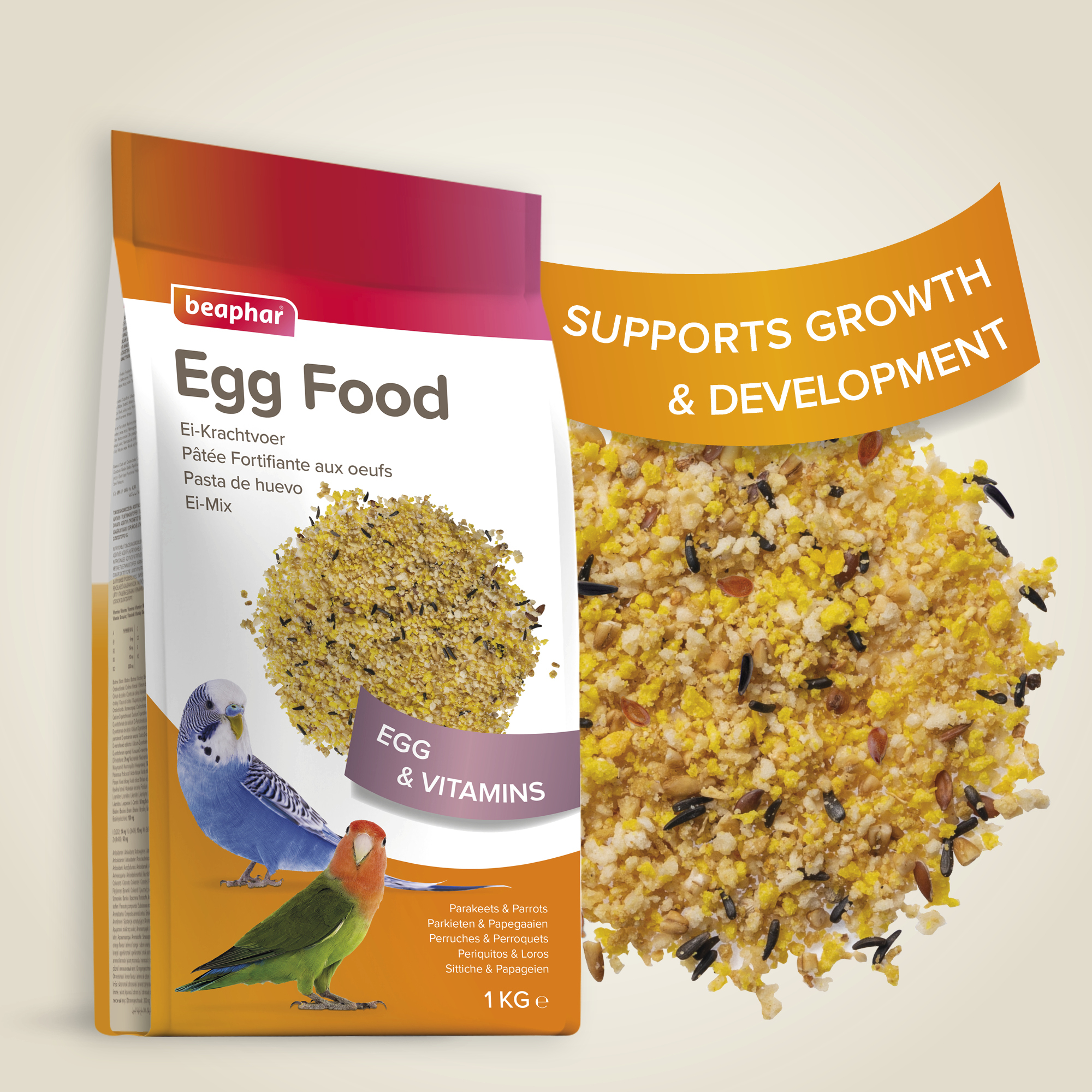 Beaphar Egg Food for Parakeets & Parrots – 1kg