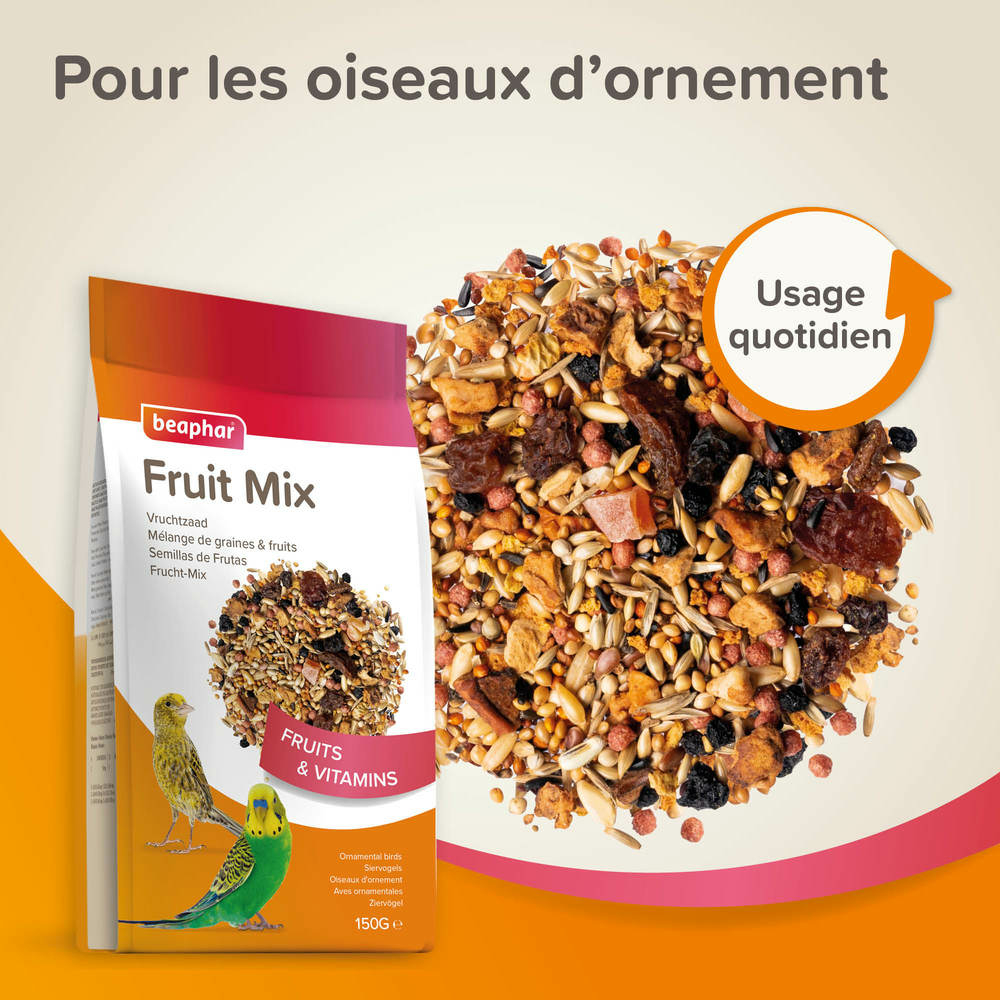 Fruit Mix, Mélange de graines et fruits pour Oiseaux d'ornements - 150 g