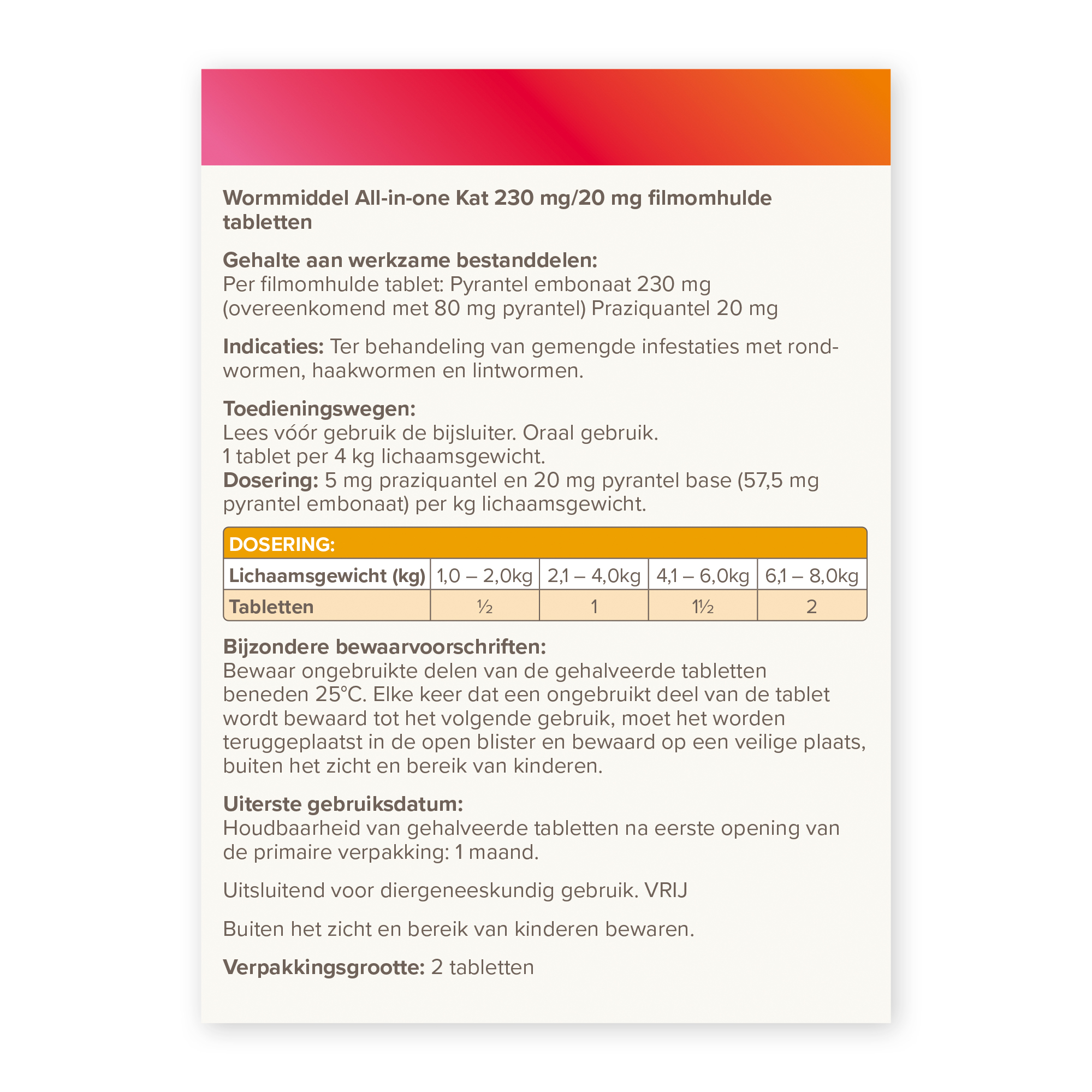 Beaphar Wormmiddel All-in-One kat 2 tabletten