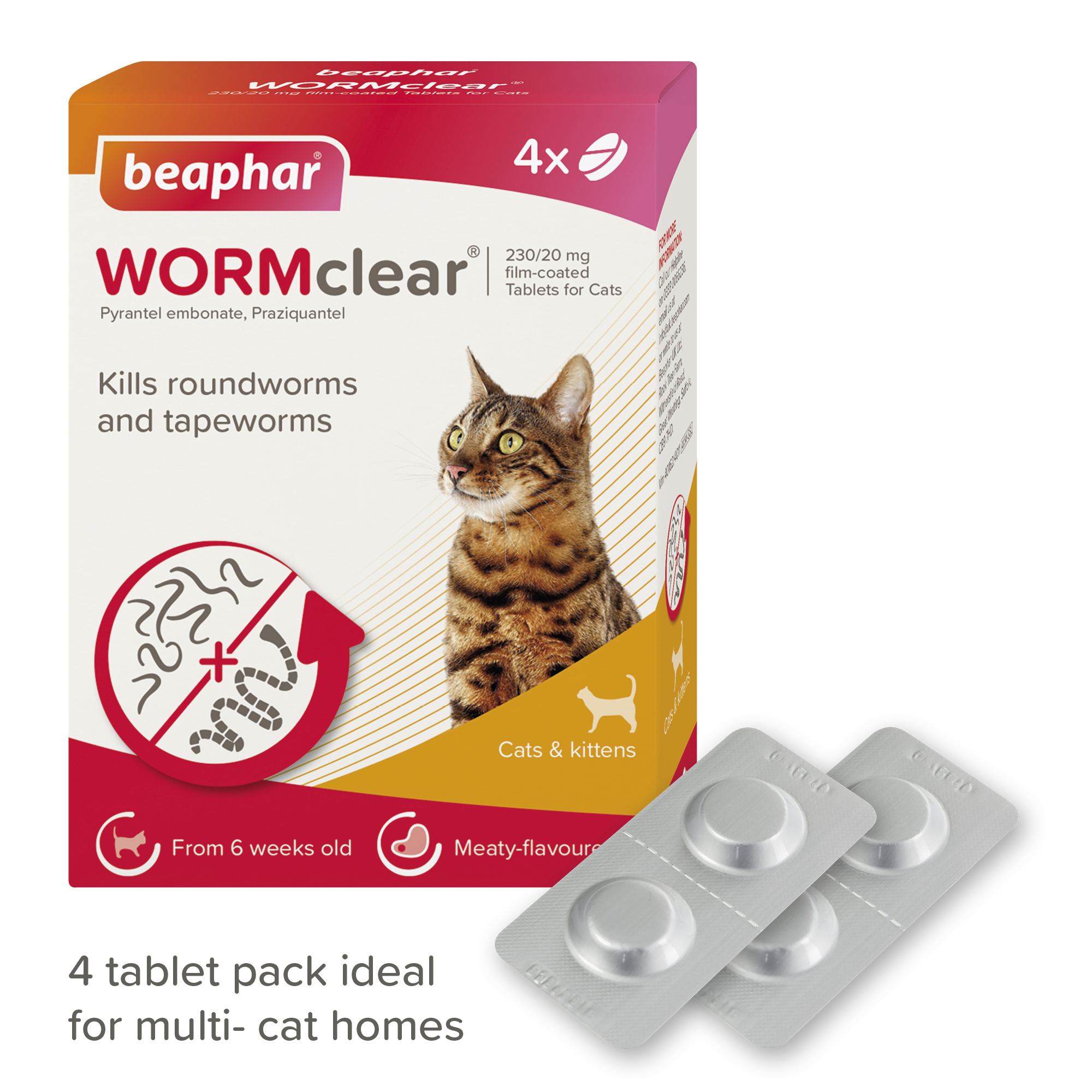 Beaphar WORMclear® Tablets for Cats - 4 Tablets