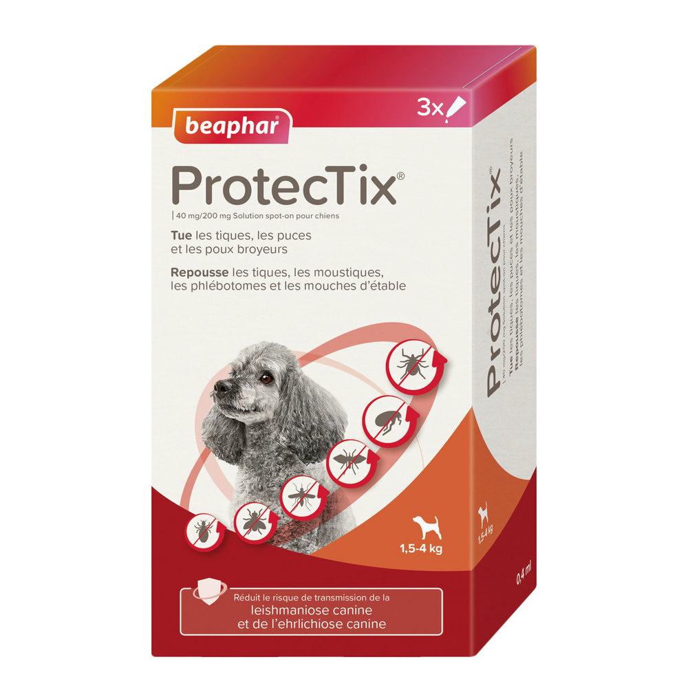 ProtecTix® 40 mg/200 mg solution pour spot-on pour chiens pesant jusqu’à 4 kg