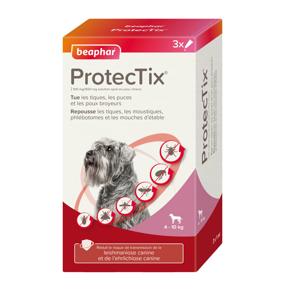 ProtecTix® 100 mg/500 mg solution pour spot-on pour chiens pesant entre 4 et 10 kg
