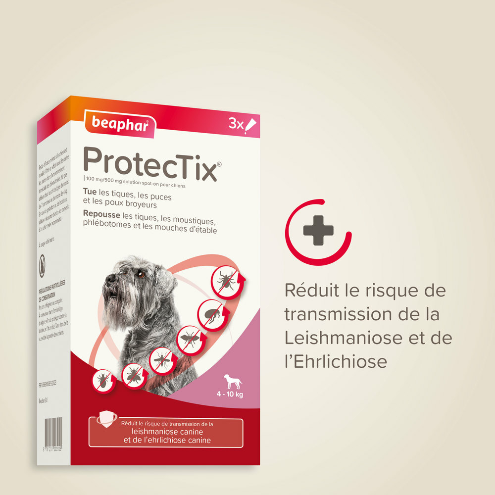 ProtecTix® 100 mg/500 mg solution pour spot-on pour chiens pesant entre 4 et 10 kg